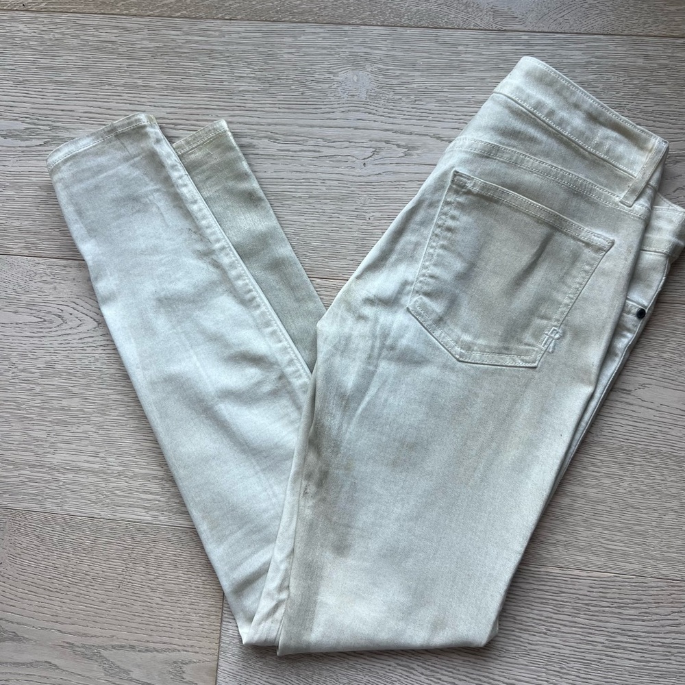 Rich & Skinny Women's Designer Light Cream Skinny Jeans